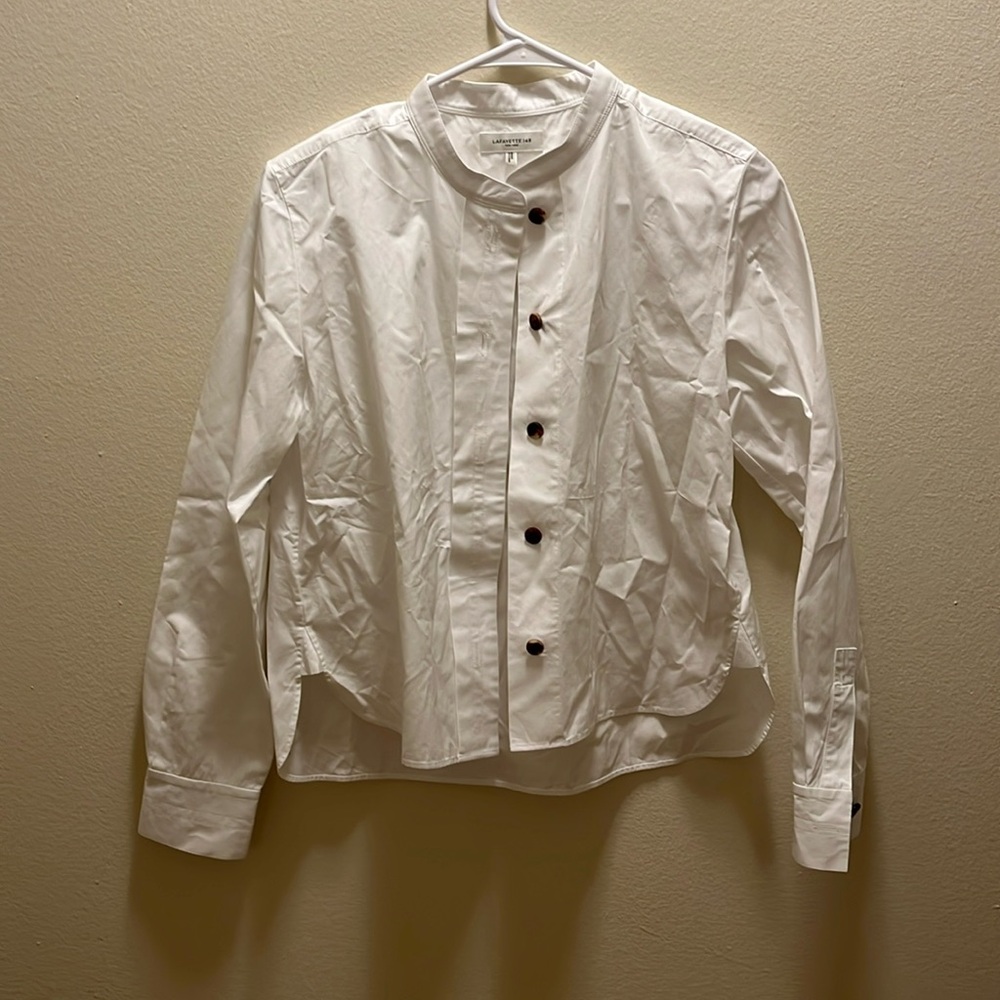 Lafayette 148 New York white button down shirt